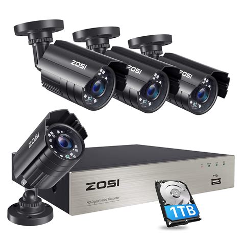 ZOSI 1080P Security Camera System with 1TB Hard Drive H.265+ 8CH 5MP Lite HD-TVI Video DVR ...