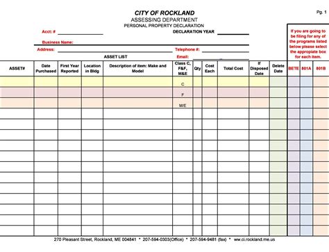 Asset Excel Template | Template Business Format