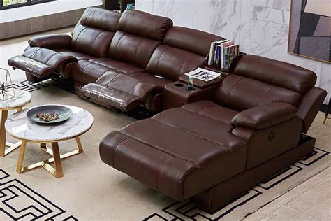 Leather Corner Recliner Sofa With Cup Holders | Cabinets Matttroy