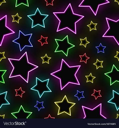 Seamless neon stars background Royalty Free Vector Image