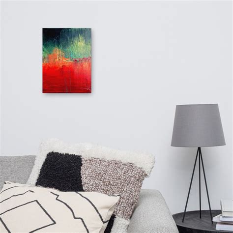 Red and Green Abstract Oil Painting Print on Canvas - Etsy