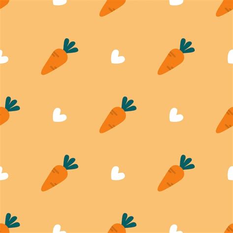 Premium Vector | Carrot pattern with orange background