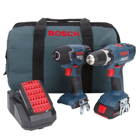 Bosch 18-Volt Lithium-Ion Combo Kit (2-Tool)-CLPK24-180 - The Home Depot