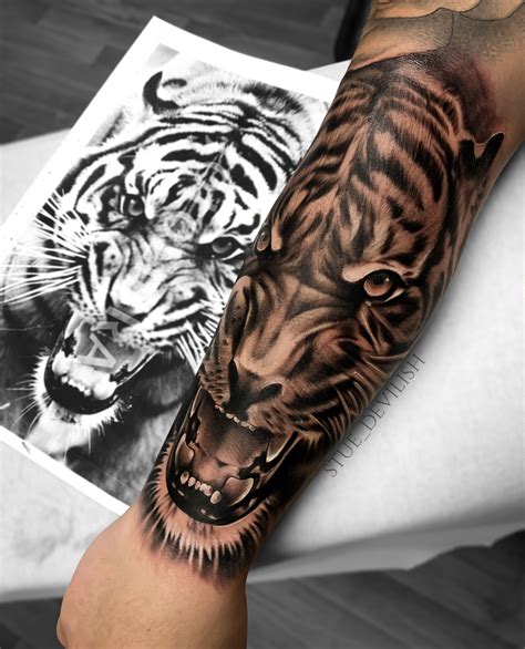 Angry Tiger Face Tattoo