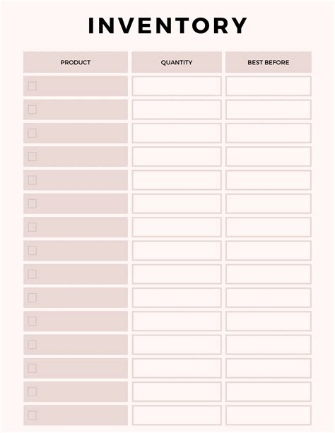 Printable Inventory Management Form, Inventory Sheet, Inventory List, Product Inventory Tracker ...