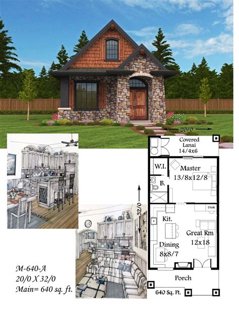 Montana House Plan | One Story Small Lodge Home Design