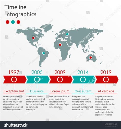 World Map Infographics Template Timeline Infographic Stock Vector (Royalty Free) 551711128 ...