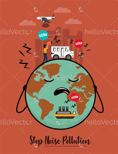 Stop noise pollution concept background. - Download Graphics & Vectors | Noise pollution, Air ...