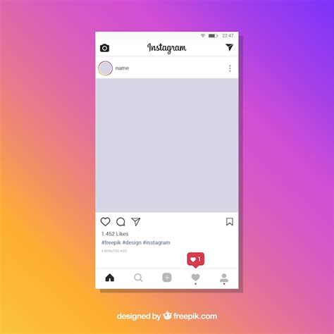 Free Vector | Instagram post template with notifications