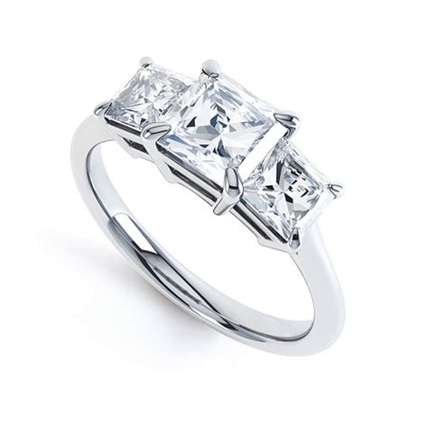 3 Stone Princess Cut Diamond Engagement Ring