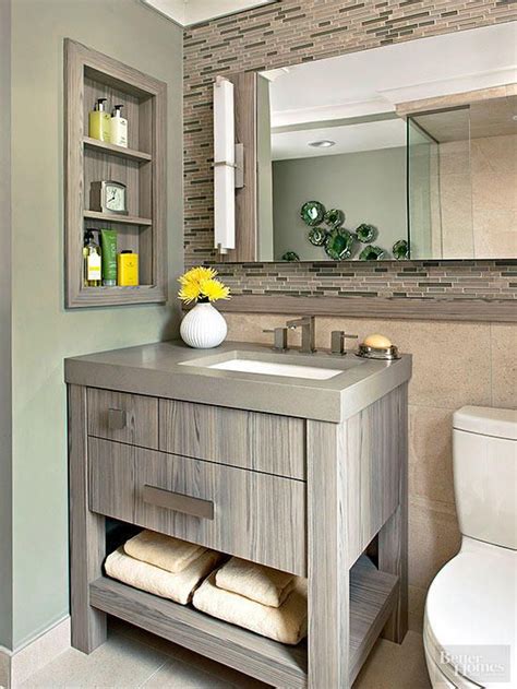 19 Small-Bathroom Vanity Ideas That Pack in Plenty of Storage | Small bathroom vanities, Small ...