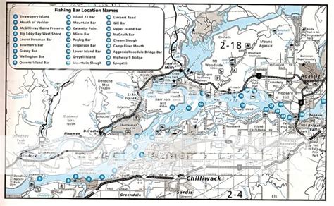 Fraser River bar names and location map