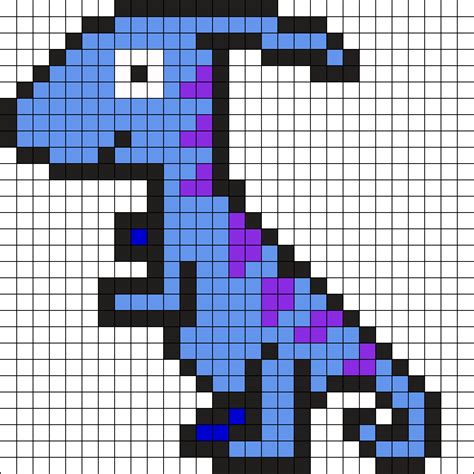 Dinosaur_6 by Tashar_h on Kandi Patterns | Fuse bead patterns, Cross stitch designs, Perler bead art