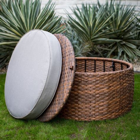 Belham Living Hillson All Weather Wicker Universal Outdoor Storage Ottoman | Wicker storage ...