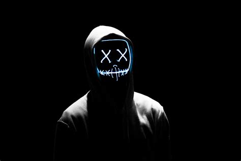 LED mask Wallpaper 4K, AMOLED, Anonymous