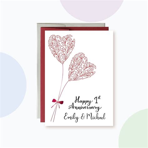 Personalized Anniversary Card, Personalize Anniversary Year and Names, Celebrate Milestone ...