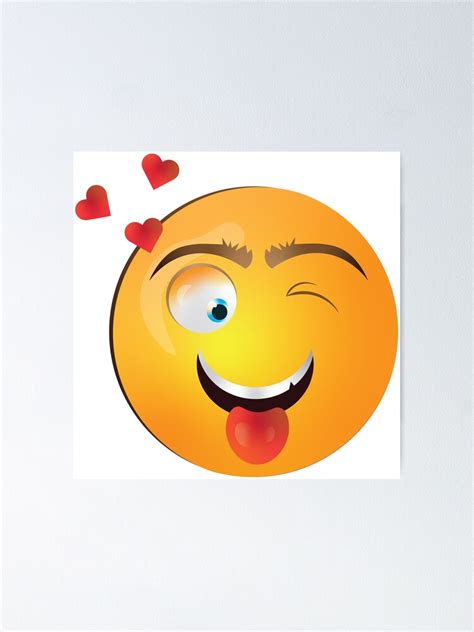 "lustiges Liebes-Emoji | lustige Emojis | Zunge und Augenzwinkern Emoji" Poster von ...