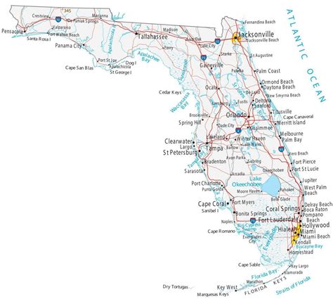 Map of Florida - Cities and Roads - GIS Geography