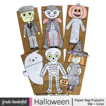 Halloween Craft Paper Bag Puppets by Grade Onederful | TpT