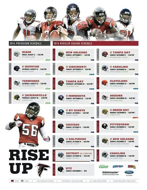 Printable Atlanta Falcons Schedule 2024