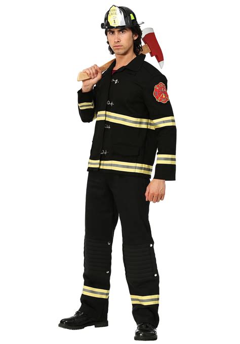 Black Uniform Firefighter Costume for Men