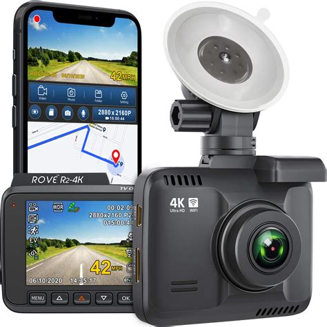 Rove R2- 4K Dash Cam Built in WiFi GPS Car Dashboard Camera Recorder with UHD 2160P, 2.4" LCD ...