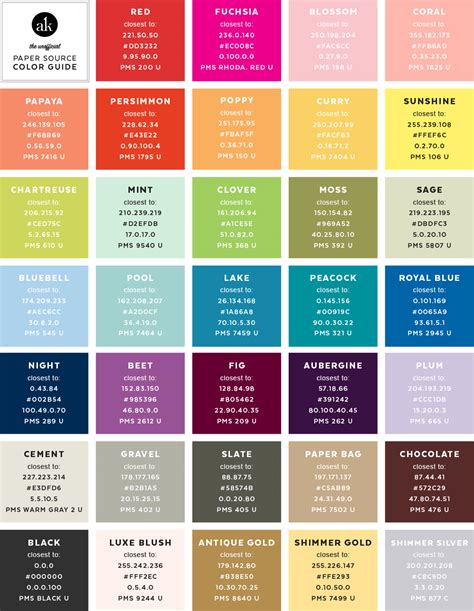 the unofficial Paper Source color guide (updated!) — Creative brands for creative people ...