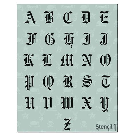 Buy Stencil1 Letter Stencils 1" - Old English Calligraphy Letters & Numbers - Mylar Uppercase ...