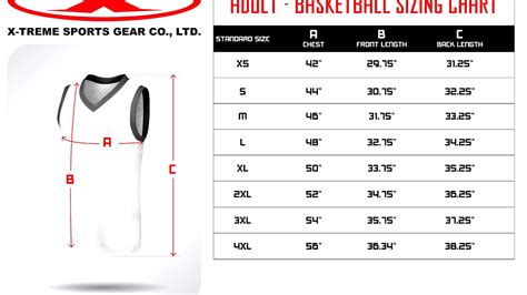 Jersey Number Size Chart