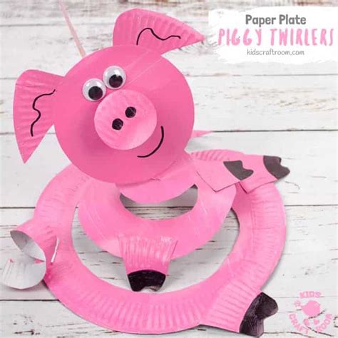 Paper Plate Pig Twirler - Kids Craft Room