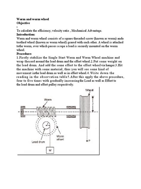 Worm and Worm Wheel | PDF | Mechanics | Manufactured Goods