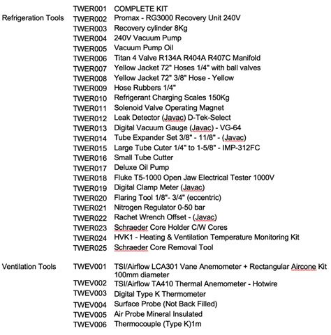 HVAC and Refrigeration Tools - Tradewinds Engineering Ltd