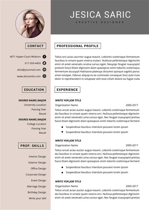 Free microsoft word resume template modern - craftsrelop