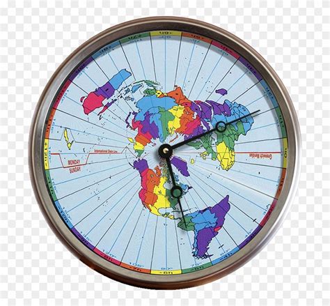 Greenwich Mean Time Zones Flat Earth Map 24 Hour Clock - Flat Earth Time Zone Map, HD Png ...