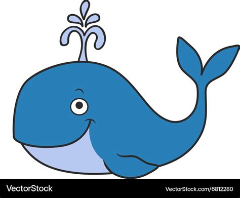 Happy cartoon whale Royalty Free Vector Image - VectorStock