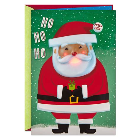 Jolly Santa Musical Christmas Card With Light - Greeting Cards - Hallmark