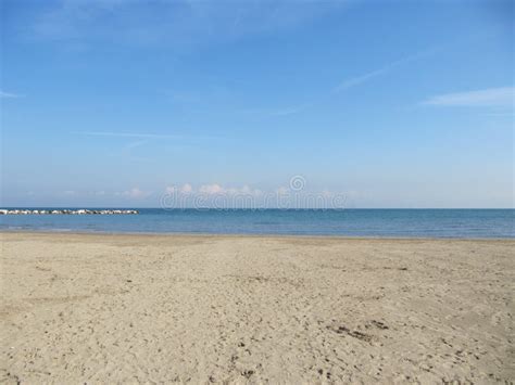 The Beach of the City of Rimini in Italy. Stock Photo - Image of mount, italian: 156400582