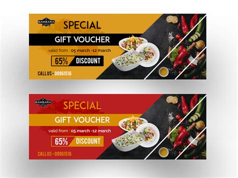 Restaurant gift voucher by MD KAMRUZZAMAN on Dribbble