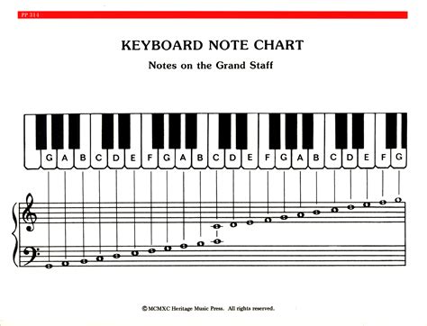 piano notes and keys chart Buy piano and keyboard note chart, use behind the keys, ideal visual