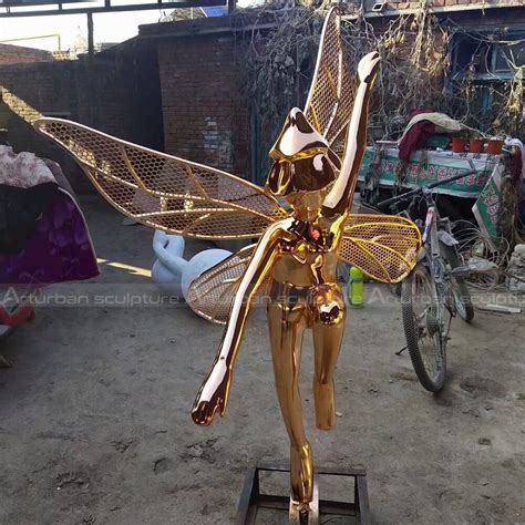 Garden Fairy Statues,Stainless Steel Dancing Fariy Statue