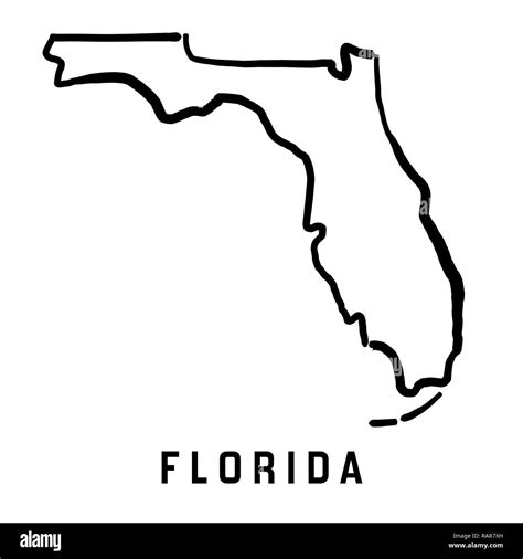 Florida state map outline - smooth simplified US state shape map vector Stock Vector Image & Art ...