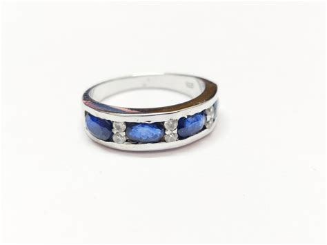 Natural Blue Sapphire Band Silver Blue Sapphire Ring High Quality 2.5 Ct Natural Blue Sapphire ...