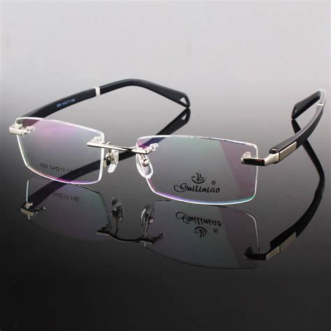 Rimless Glasses Frame Designer Rim Spectacles Men Myopia Eyeglasses TR90 Optical Frame ...