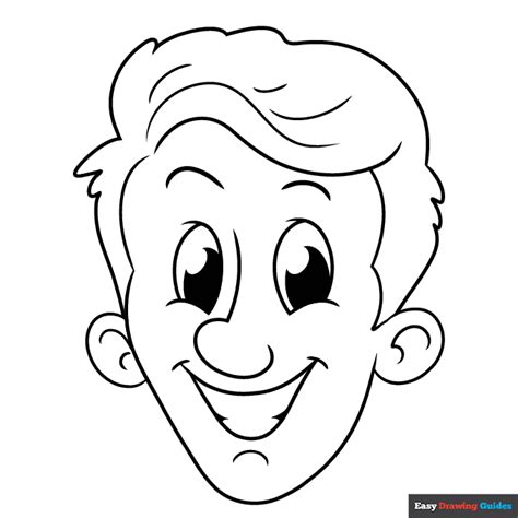 Cartoon Face Coloring Page | Easy Drawing Guides