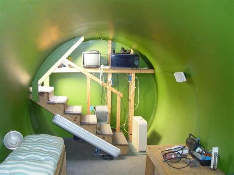 Storm Bunker made from fule tank - stairs | Underground shelter, Tornado shelter, Underground homes