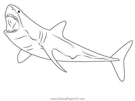 Great White Shark Diving Coloring Page for Kids - Free Sharks Printable Coloring Pages Online ...