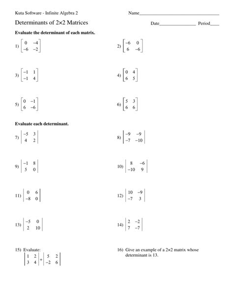 Determinants, 2x2