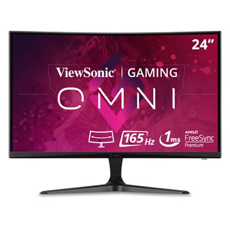 ViewSonic OMNI VX2418C 24 Inch 1080p 1ms 165Hz Curved Gaming Monitor with AMD FreeSync Premium ...