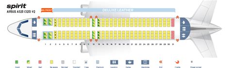 Seat map Airbus A320-200 Spirit Airlines. Best seats in the plane