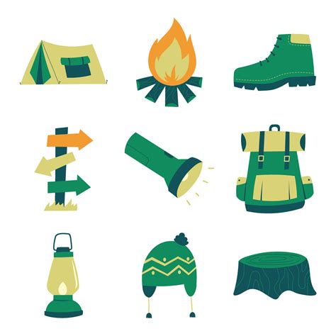 set of camping gear illustration 28203350 Vector Art at Vecteezy